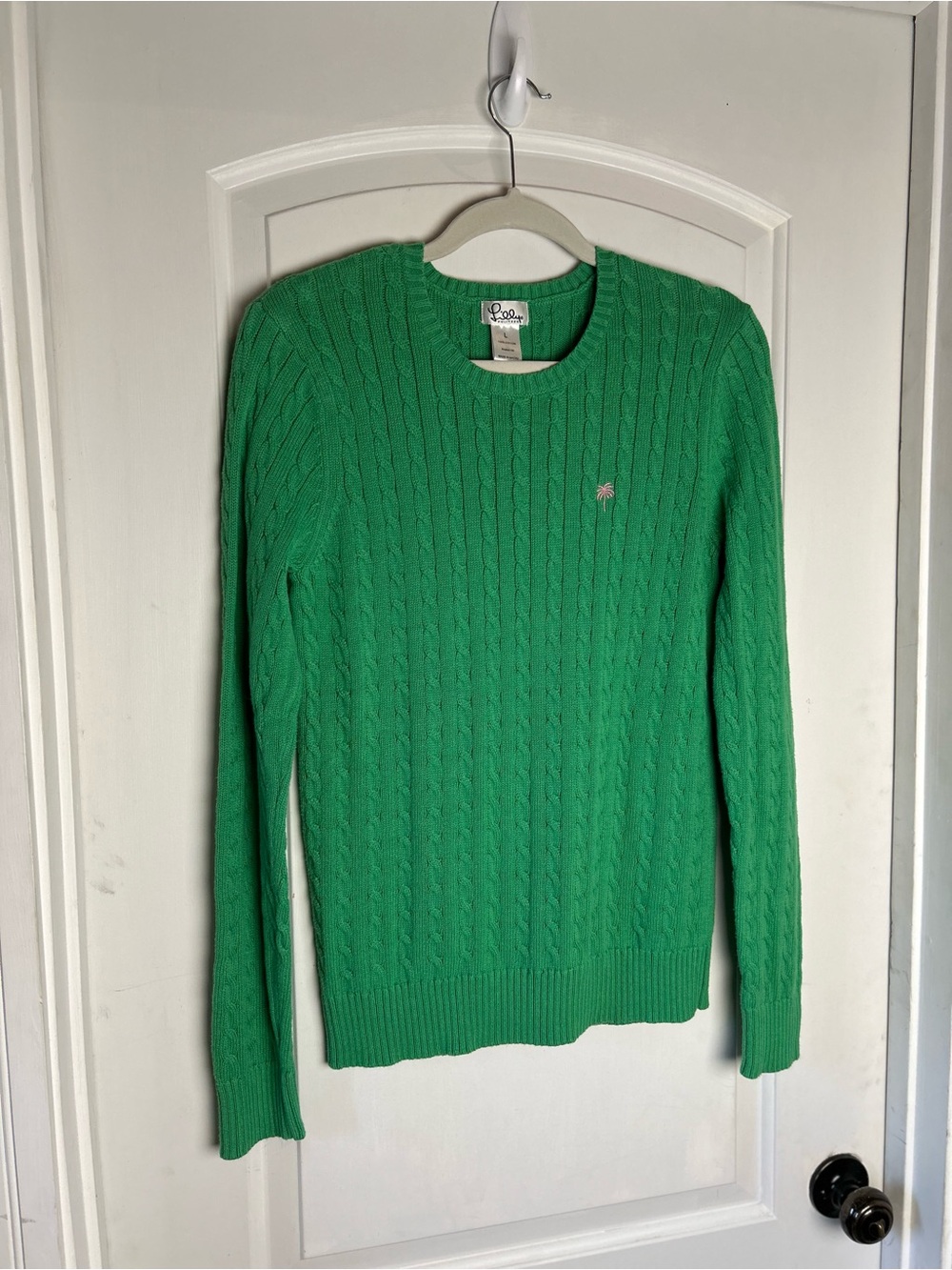Y2K Lilly Pulitzer Cable Knit Crewneck Sweater - Green